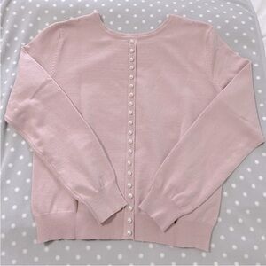 Elegant Pink Pearl Button Sweater Purchased in Japan